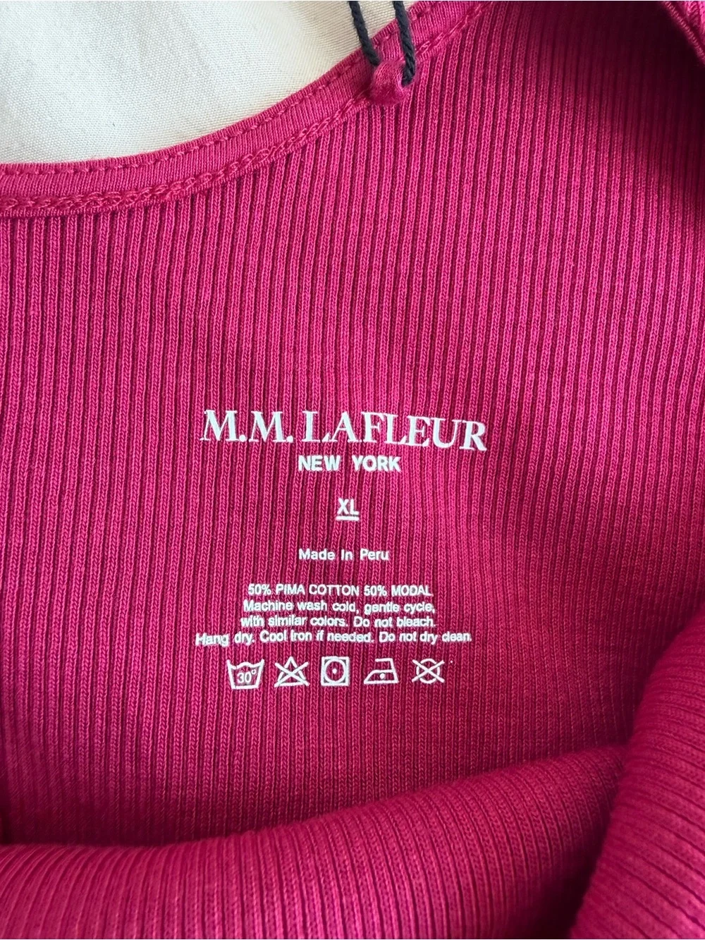 NWT M.M.LaFleur Ivana 1.0 Dress Ribbed Pima Modal Dark Fuchsia XL